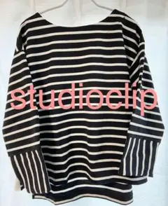 studioclip スタディオクリップ テントライン ボーダー カットソー F