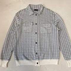 STEAF. window pen ニット　シャツ　チェック　シルク混