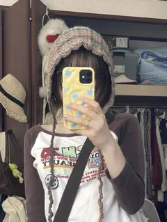 バラクラバ ボンネット バラボネット アースカラー ブラウン系