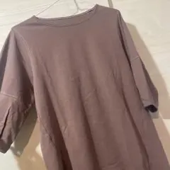 五分丈　チュニック　スリット入りカットソー