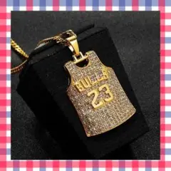 【大反響】バスケゴールドネックレス ジョーダン スラムダンク ジルコニア 23