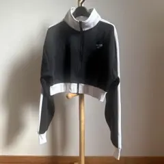 Reebok クロップドジャケット L ブラック/ホワイト