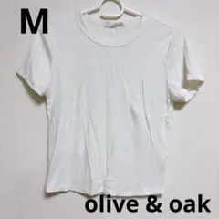 olive & oak ホワイト 半袖 Tシャツ リブ トップス 無地 シンプル