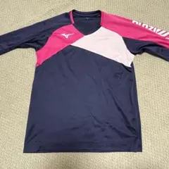 シャツ ネイビー ピンク S