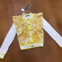 Adonisis カーディガン新品未使用です Adonisis】250313_フラワーモチーフレース＆モールニット