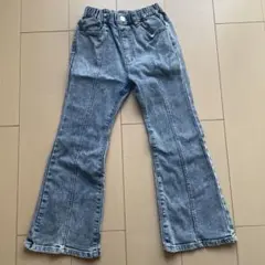 デニムフレアパンツ ゴムウエスト