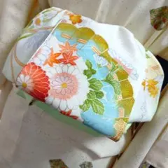 長尺大人の兵児帯半幅帯ハンドメイド澪No2639着物リメイク正絹花柄