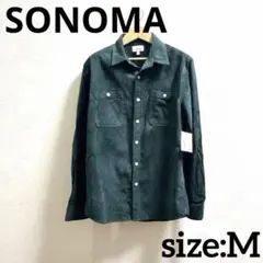 SONOMA デッドストック コーデュロイ ダークグリーン 長袖シャツ Mサイズ