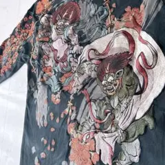絡繰魂 からくりたましい 粋 風神 雷神 刺繍 和柄 桜吹雪 豪華絢爛 Lサイズ