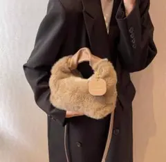 ファーバッグ ファー ベージュ もふもふ ショルダー 斜めがけ 2WAY 韓国