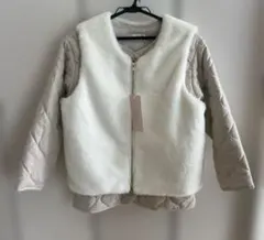 未使用140㎝　Amourine girl 中綿コート ファーベスト