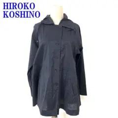 ヒロココシノ ジャンパー 濃紺 ナイロン 光沢感有 薄手 38 C2550