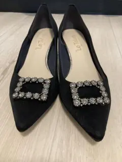 LE TALON 4.5cmVカットビジューパンプス