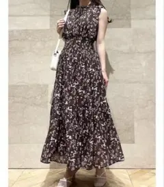 snidel プリントプリーツワンピース