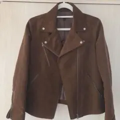 ブラウン スエード ライダースジャケット