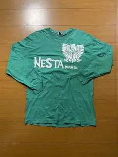 NESTA 長袖Tシャツ グリーン Lサイズ　made in USAのサムネイル