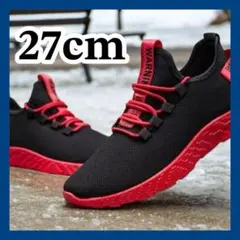 27cm スニーカー 運動靴 スリッポンスニーカー 黒 コンパクト メンズ 靴