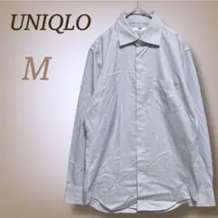 UNIQLO スーパーノンアイロン シャツ スリムフィット ストライプ 綿 M