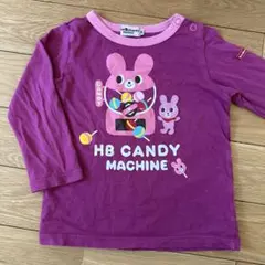 HOT BISCUITS●うさぎちゃんロゴ長袖Tシャツ●ロンT●アップリケ●90