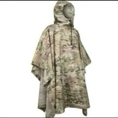 実物新品　米軍NATO軍ウクライナ軍用ミリタリーポンチョ　マルチカム迷彩梅雨対策