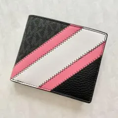 マイケルコース 二つ折り財布 ウォレット コイン MK ロゴ メンズ 黒 ピンク