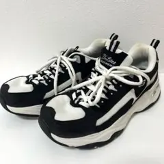 人気★美品★スケッチャーズ D'LITES ブラック ホワイト 24.5 厚底