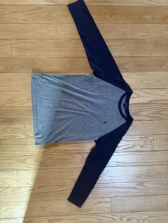 ラルフローレン POLO 3プリント ロンｔ　グレー/ネイビー　サイズM