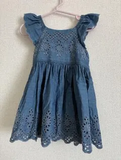 デニムブルー　フリル袖ワンピース　GAP サイズ90