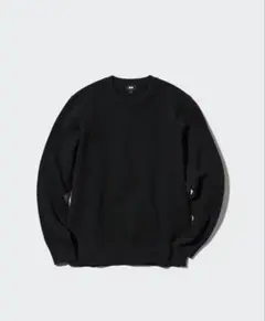 UNIQLO ウォッシャブルミラノリブクルーネックセーター BLACK XL