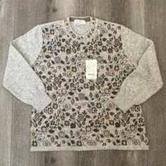 ちよまるさま☆新品タグ付き☆日本製☆里麻　アンゴラ混柄ニットセーター