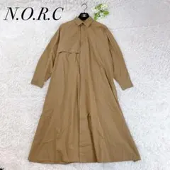 N.O.R.C ノーク ベージュ トレンチシャツワンピース ロング 羽織り