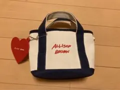 ALLISON BROWN 小型トートバッグ ホワイト/ネイビー