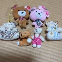 クマのぬいぐるみマスコット6体セット