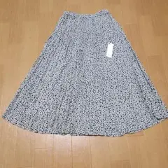 未使用タグ有り プリーツロングスカート M レオパード柄
