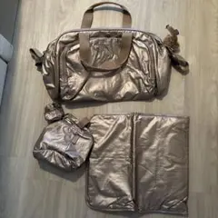 Kipling マザーズバッグ ボストンバッグ　メタリックゴールド