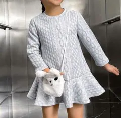 ケーブル柄ワンピース