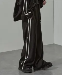 Alfred Alexダブルフェイスサイドライン ハイウエスト ワイドトラック