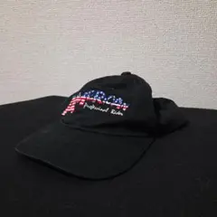 古着　キャップ　帽子　アメリカ国旗　黒　ブラック　BLACK