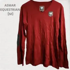 ASMAR EQUESTRIAN 【M】赤 Vネック 長袖カットソー　乗馬ウエア