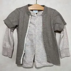 デニム&ダンガリー 110 重ね着風小花柄カーディガン カットソー