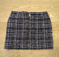 ZARA　ネイビー系 チェック柄 タイトスカート