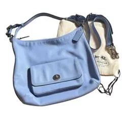 極美品　COACH ターンロック　HOBO SOHO 2way バッグ　ブルー