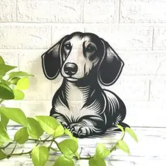 ダックスフンドさん　アイアン　インテリア　ウオールデコ　ウオールアート219