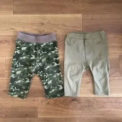 ベビーパンツ 2枚セット 迷彩柄 カーキ 80cm