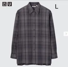 UNIQLO U フランネルオーバーサイズチェックシャツ（長袖）　ovy