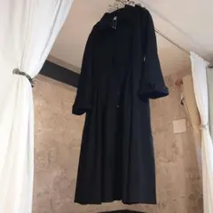 新品☆多様着ドレスワンピorコート− XL（Ｌ）−ベロアスエード調BLACK