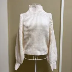 ミッシユマッシュ　タートルネック　フリー　オフホワイト　美品