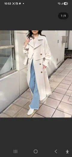 美品。NICE CLAUPアイボリー トレンチコート