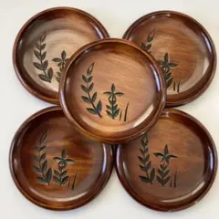 木製 菓子皿 銘々皿 5枚セット