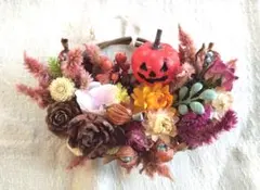 ハロウィン ミニリース　 ドライフラワー　 木の実